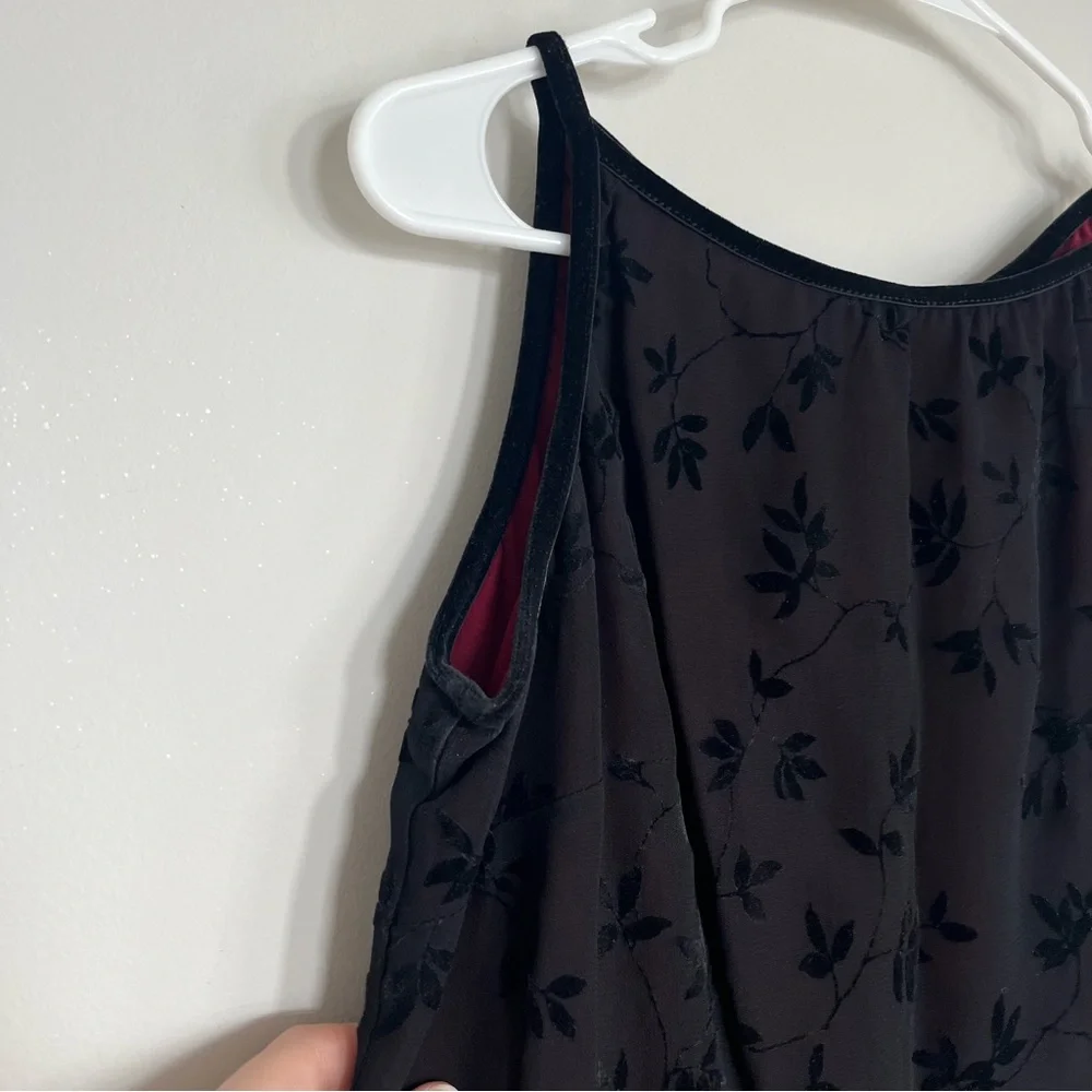 Harold's Black Vintage Sheath Velvet Slip Sheer Midi Dress - Picture 5 of 8